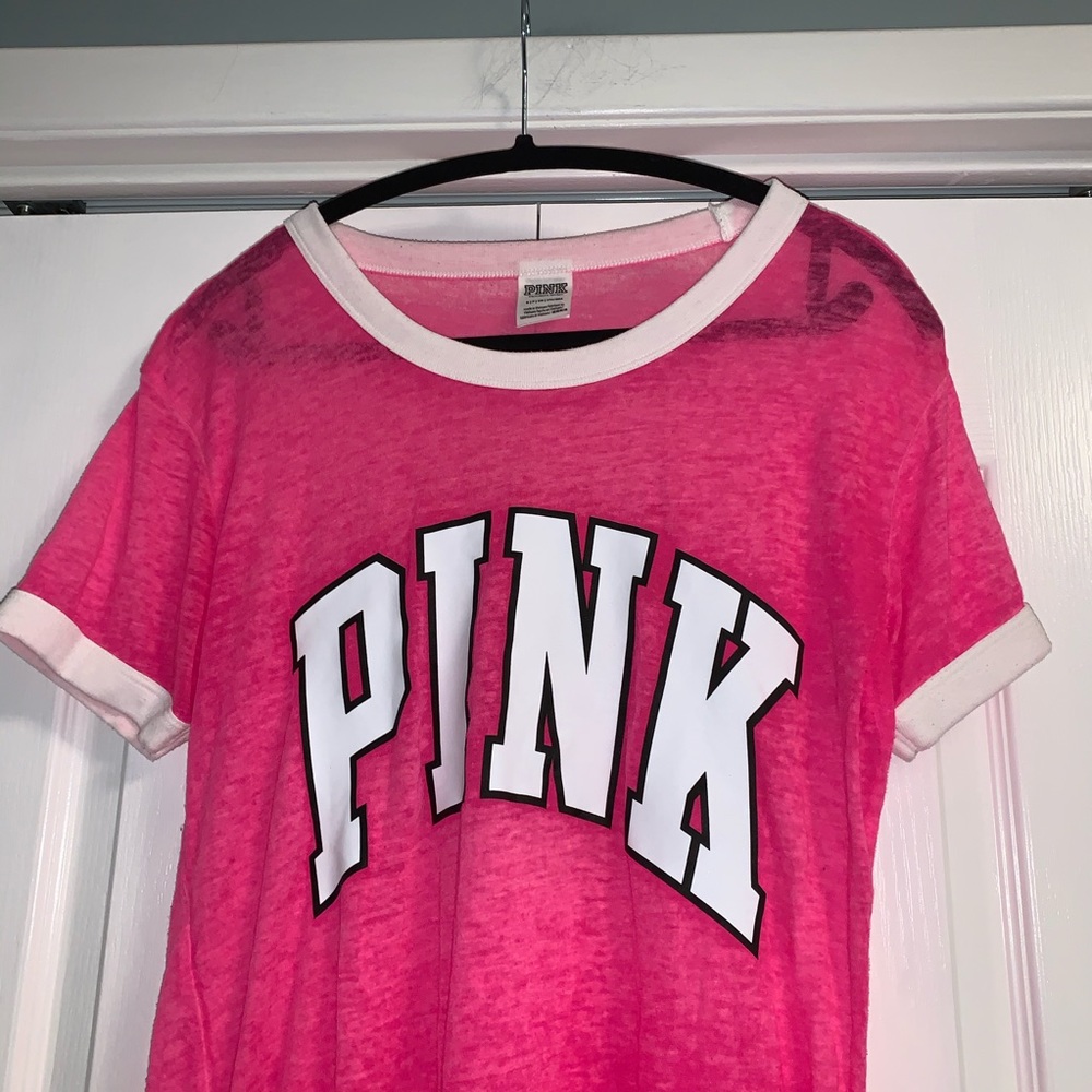 PINK VICTORIA’S SECRET short sleeve lightweight t-shirt women’s size small pink - Picture 4 of 7